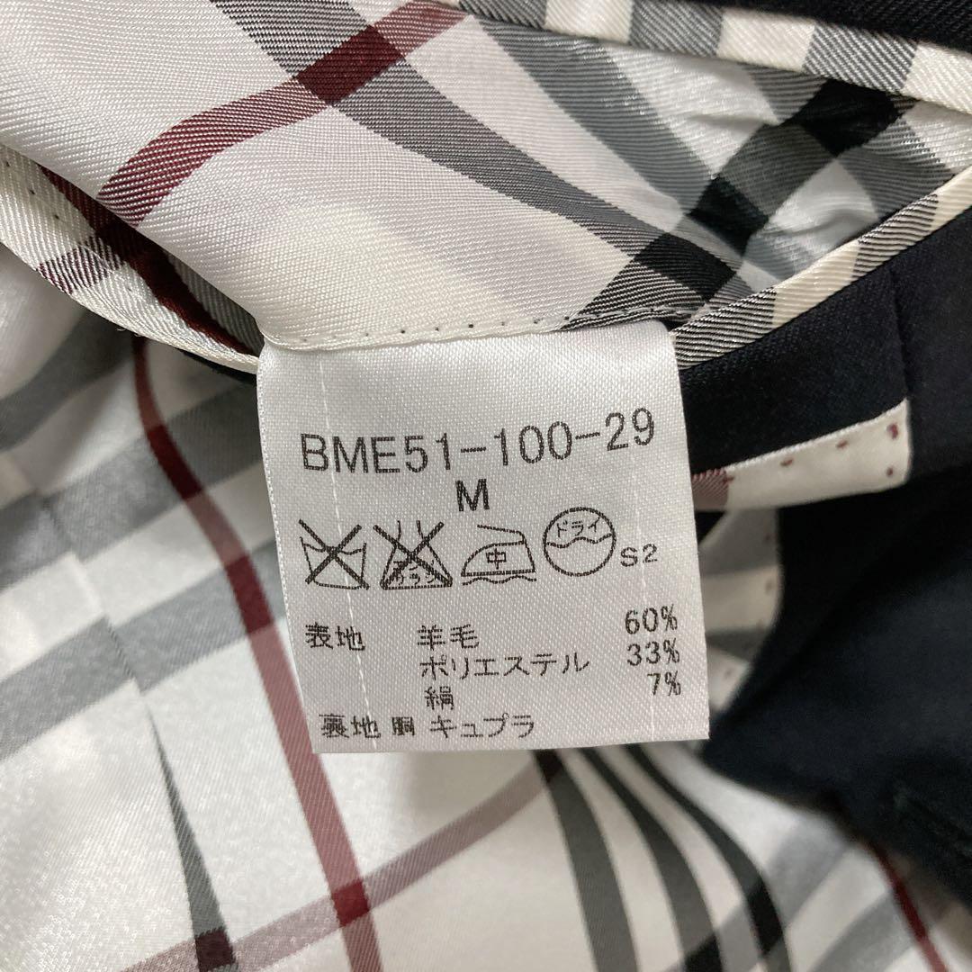 【美品】バーバリーブラックレーベル ノバチェック JK 銀釦 シルク 三陽商会M