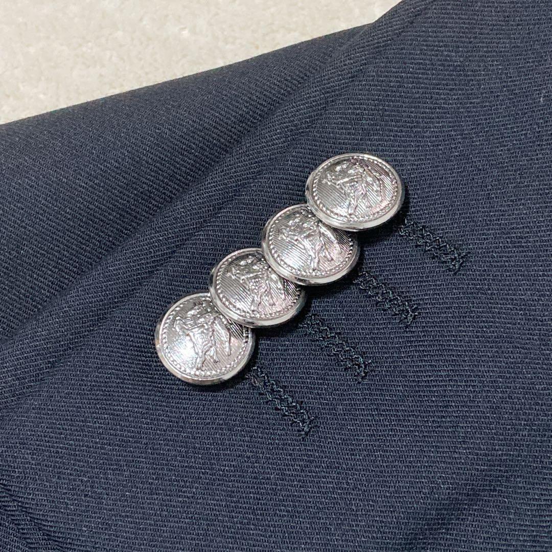 【美品】バーバリーブラックレーベル ノバチェック JK 銀釦 シルク 三陽商会M