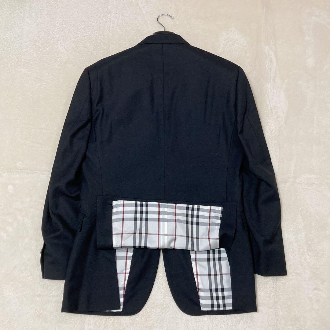 【美品】バーバリーブラックレーベル ノバチェック JK 銀釦 シルク 三陽商会M