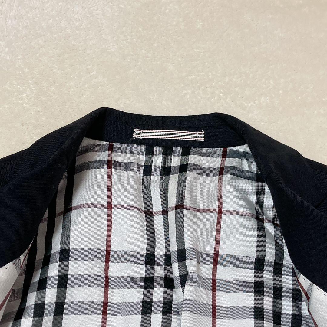 【美品】バーバリーブラックレーベル ノバチェック JK 銀釦 シルク 三陽商会M