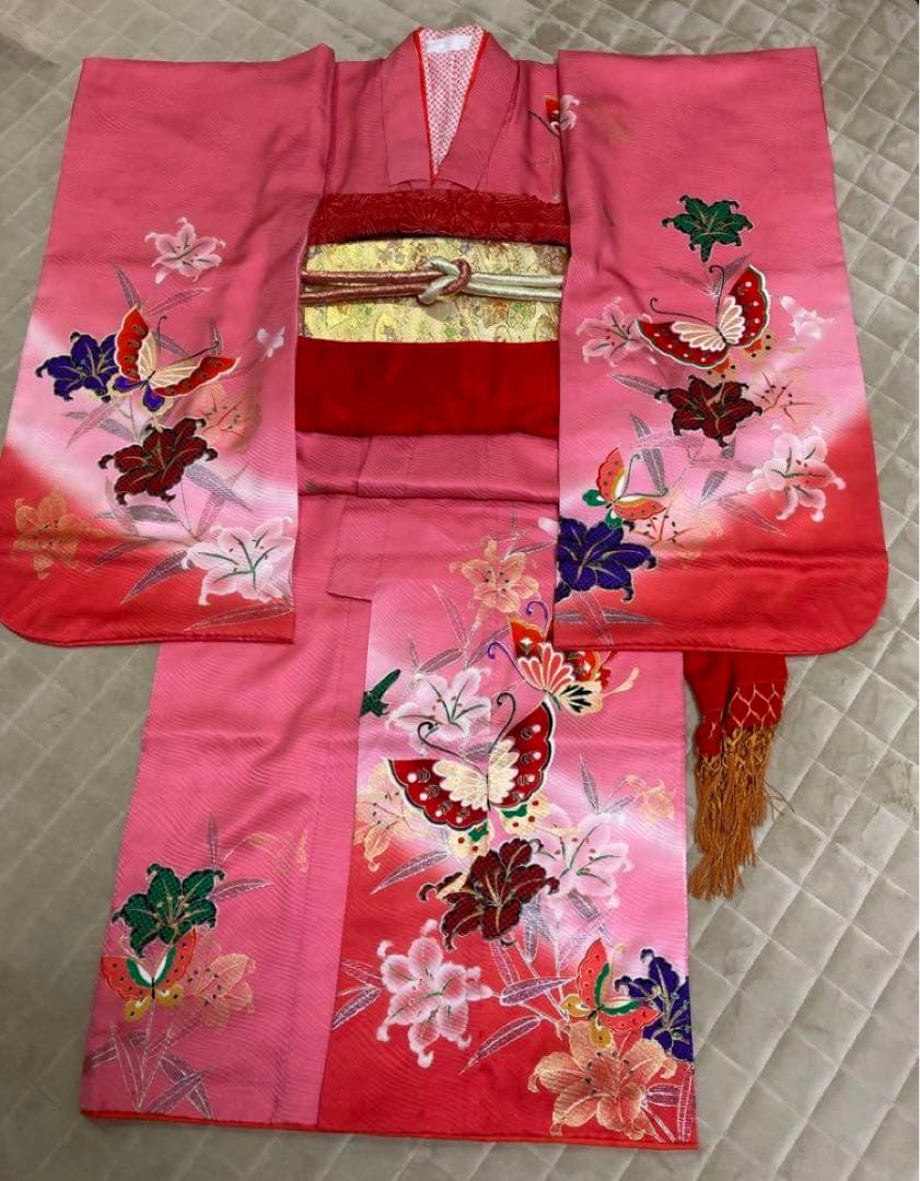 7歳　女の子　七五三　着物　振袖