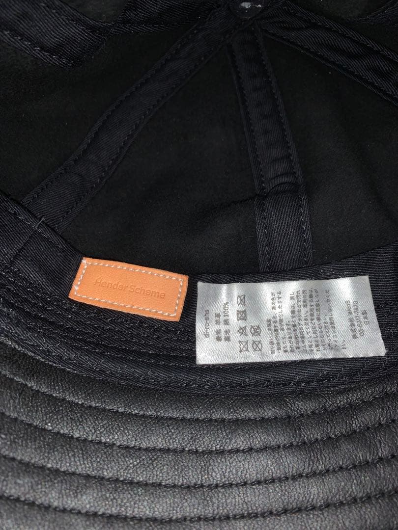 【最終価格】hender scheme レザーハット(未使用)ブラック
