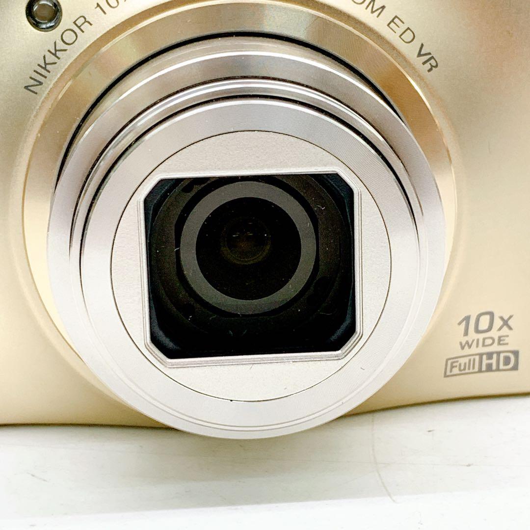 1AA2 【美品】Nikon COOLPIX S8100 ゴールド 動作品