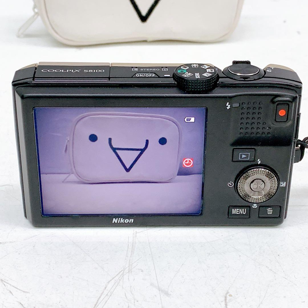1AA2 【美品】Nikon COOLPIX S8100 ゴールド 動作品