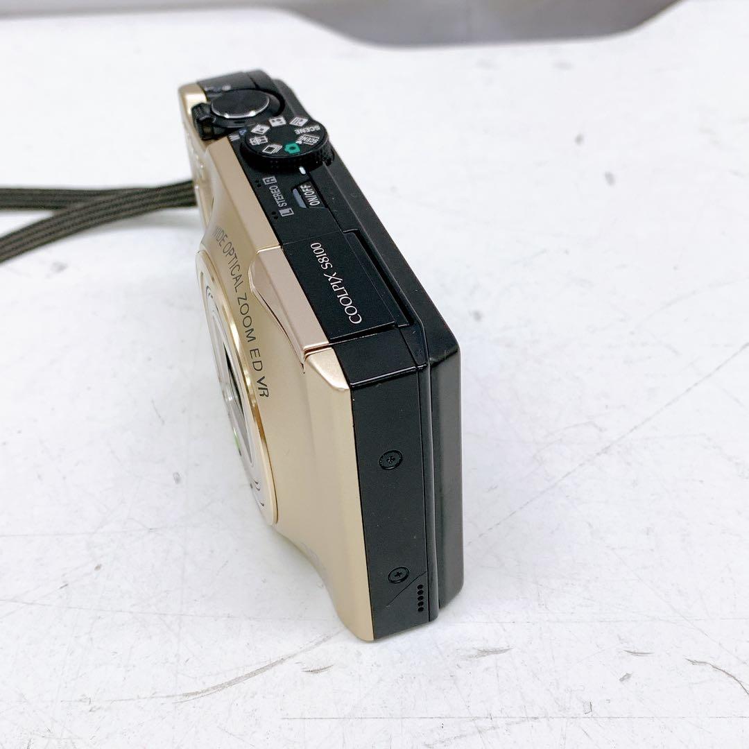 1AA2 【美品】Nikon COOLPIX S8100 ゴールド 動作品