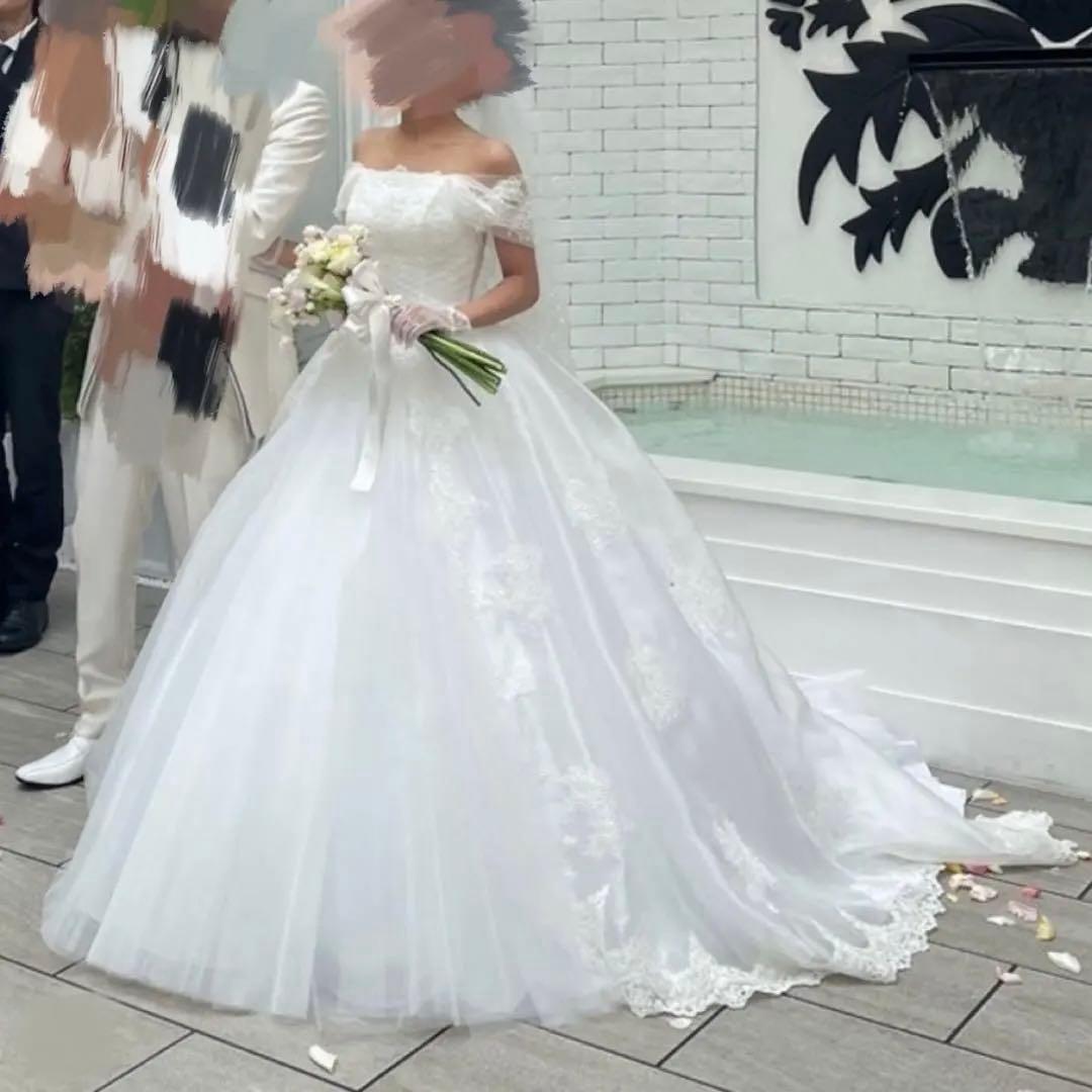 【引っ越し値下げ中1/29まで】ウェディングドレス　オフショル　プリンセスライン