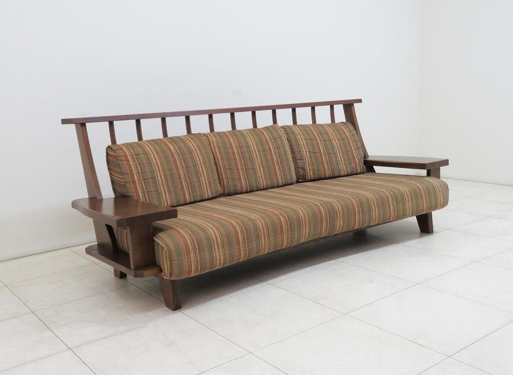 あっこ様 葉山ガーデン■WAZA 3人掛けソファ■ウッドアーム■ファブリック■