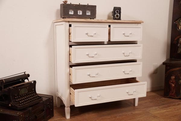 【新品】フレンチカントリー 5段チェスト シャビーシック アンティーク