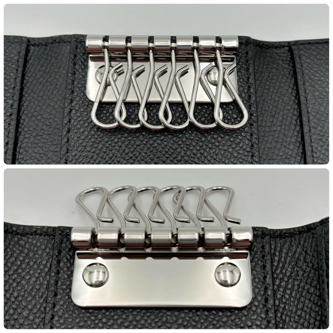 新品未使用 BURBERRY バーバリー TBロゴ 6連キーケース 黒 レザー