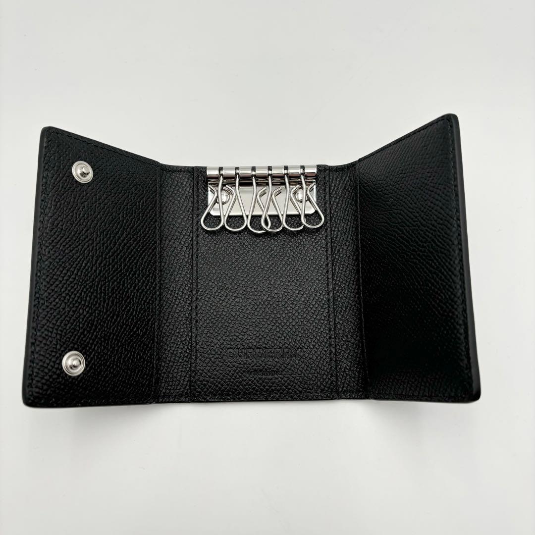 新品未使用 BURBERRY バーバリー TBロゴ 6連キーケース 黒 レザー