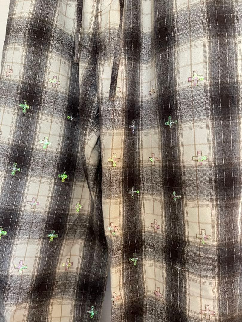 スパンコールチェックパンツ　maturely