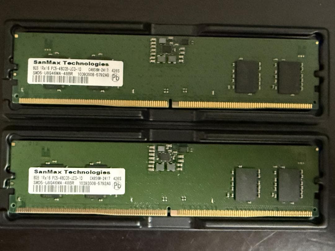 SanMax DDR5-4800 8GB×2枚（16GB）①