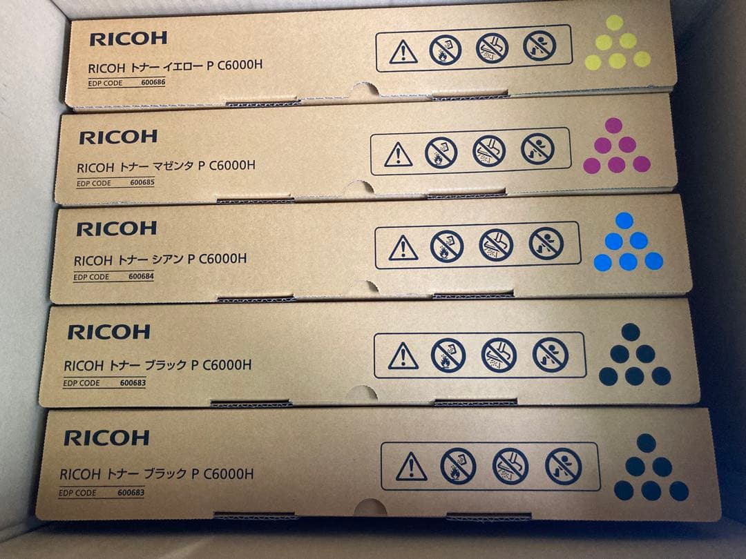 RICOH トナー P C6000H BK2本 /C/M/Y 各1本 純正品