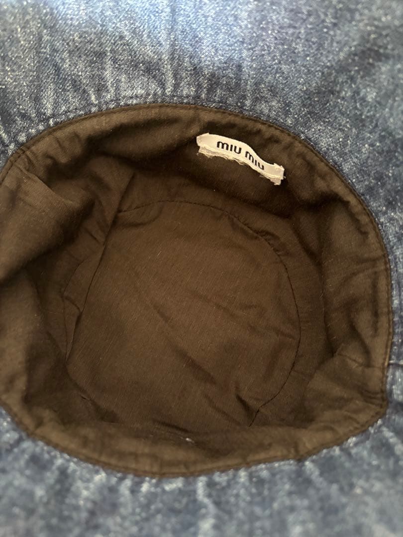 美品！　miumiu デニム フリンジバケットハット