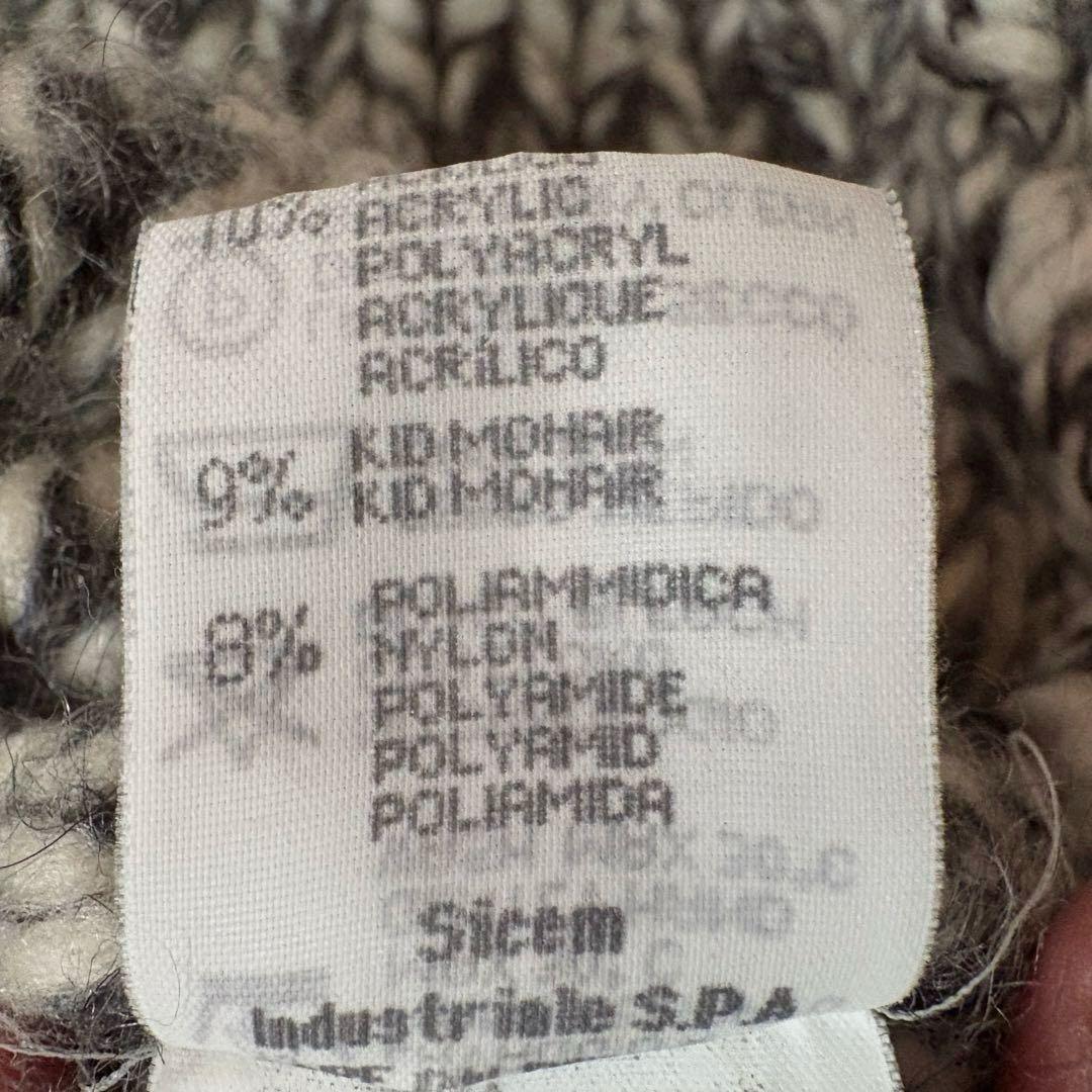 ★モヘア混合★ EMPORIO ARMANI ニット 厚手 イタリア製 白×黒