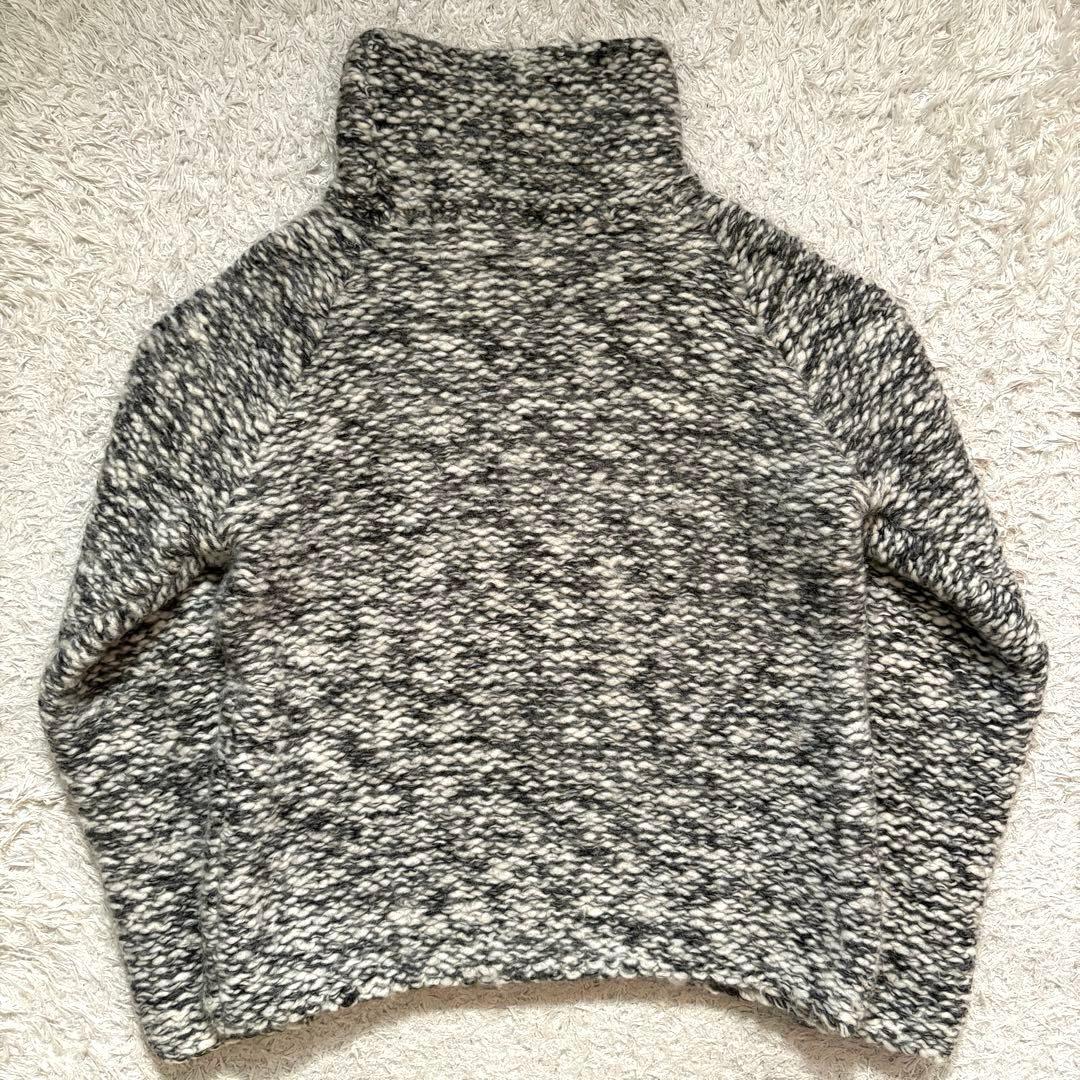 ★モヘア混合★ EMPORIO ARMANI ニット 厚手 イタリア製 白×黒