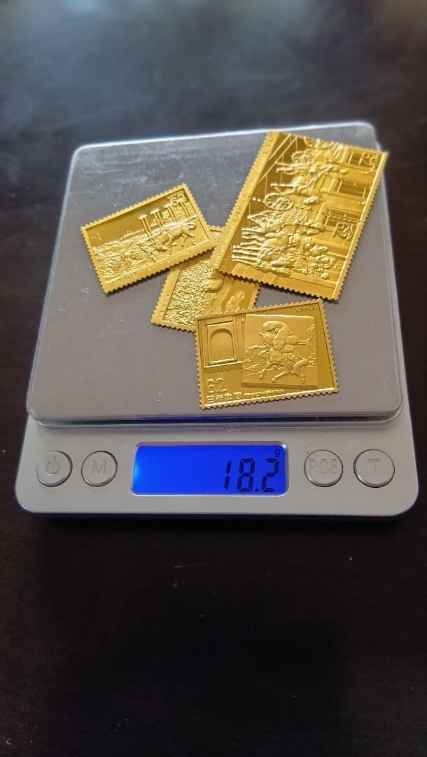 松本徽章工業　純銀金張　金属工芸品　切手形の純銀金張プレート（馬と文化）