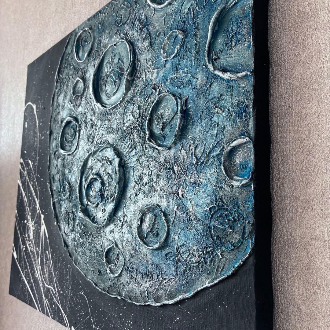 現代アート　45.5×38㎝　月　モダン　アートパネル　インテリア　抽象画