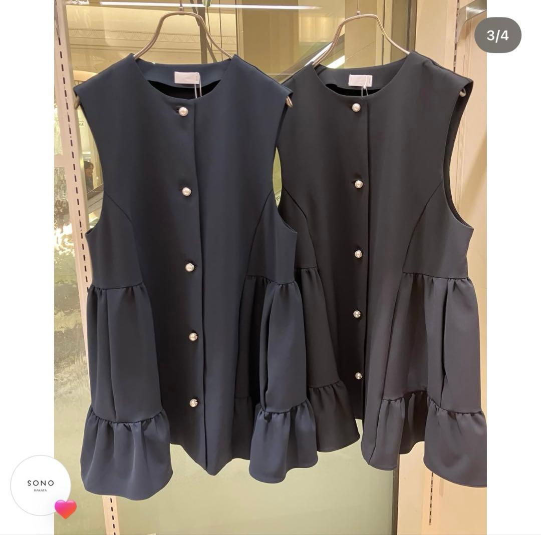 sono サイドティアードチュニックジレ　ブラック　新品未使用