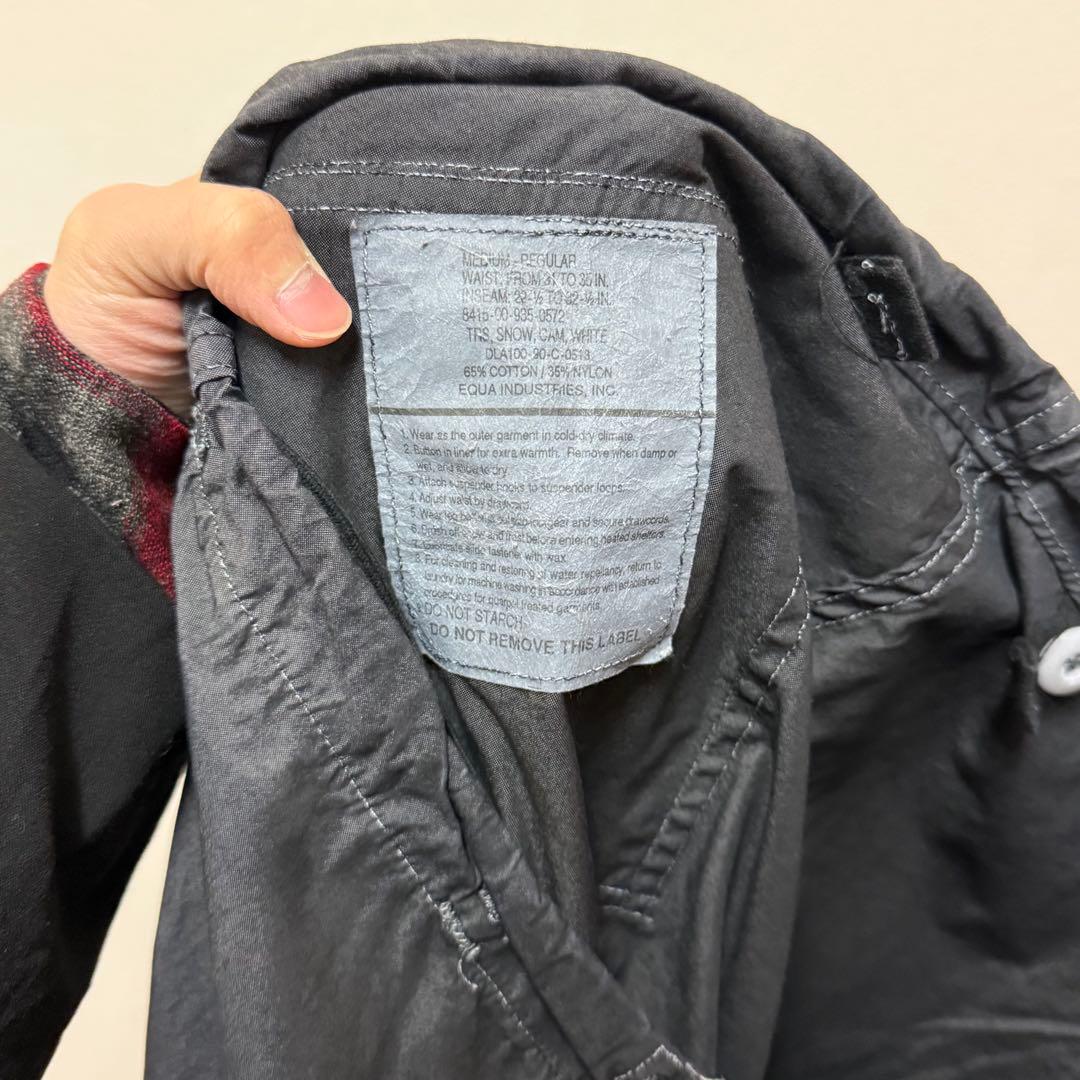 90s US ARMY 後染めブラック スノーカモパンツ 米軍実物 IDEAL