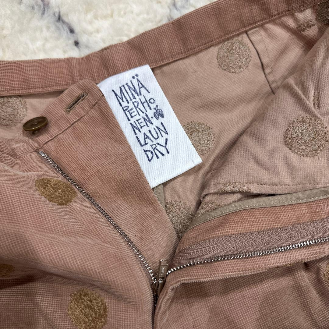 ミナペルホネン　ランドリー　 ドット柄　パンツ　38