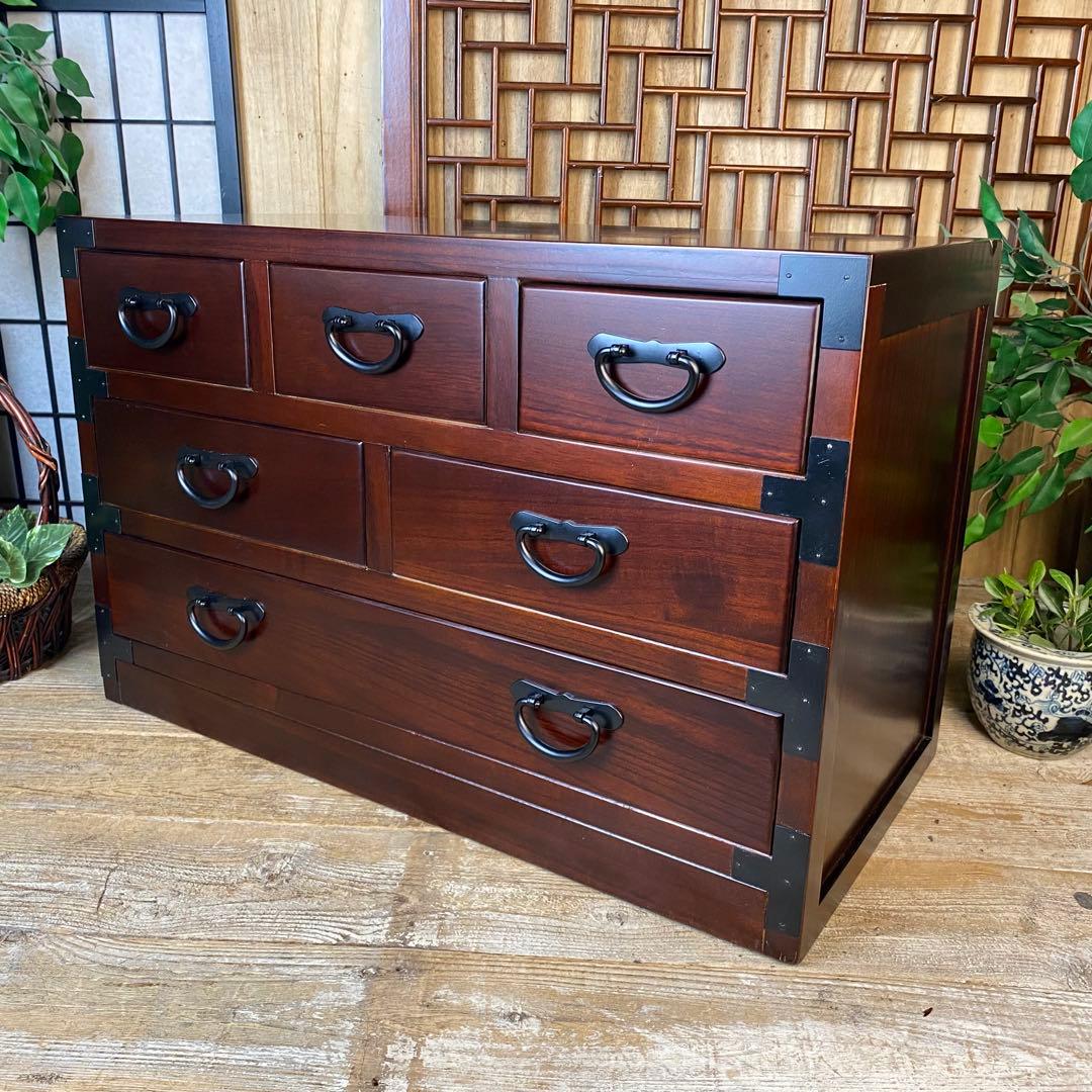 民芸家具☆多引き出し和箪笥木製収納家具天然無垢材桐材和箪笥和室インテリア飾り棚