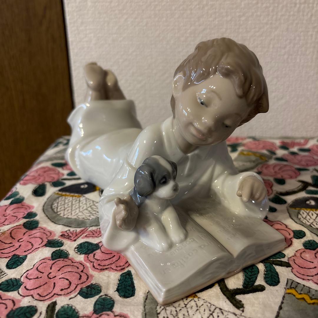 【美品】リヤドロ NAO 陶器 人形　一緒にお勉強