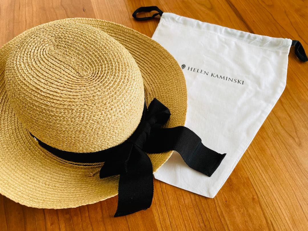 HELEN KAMINSKI 麦わら帽子 ベージュ/ブラック