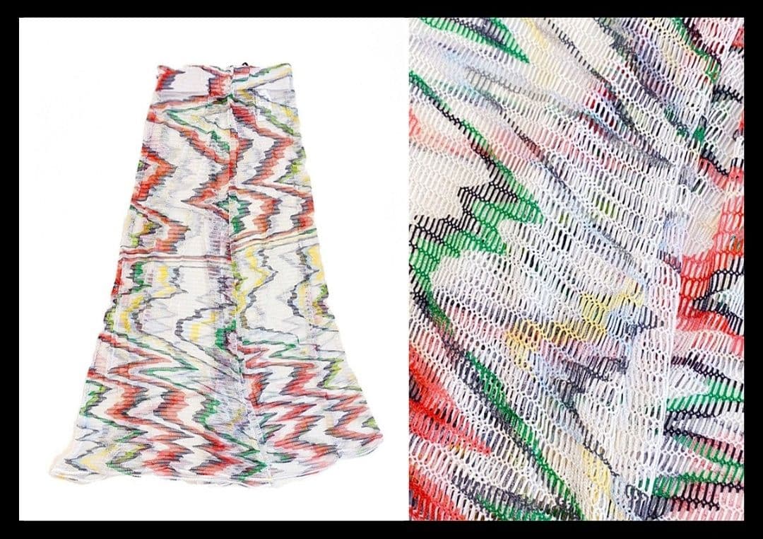 定価13.7万 ミッソーニ マルチカラー メッシュ生地フレアパンツ ワイドパンツ