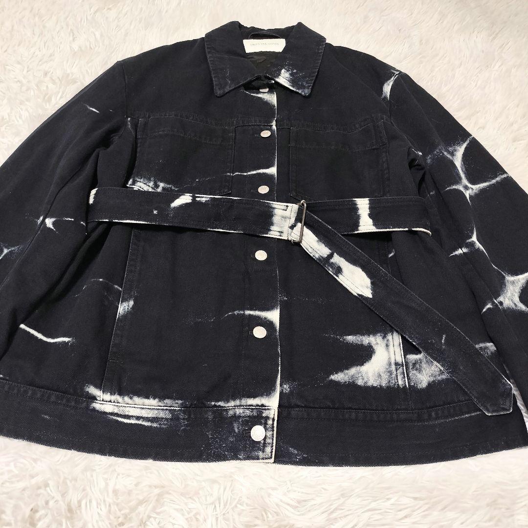 美品 DRIES VAN NOTEN デニム ジャケット ブリーチ ベルト