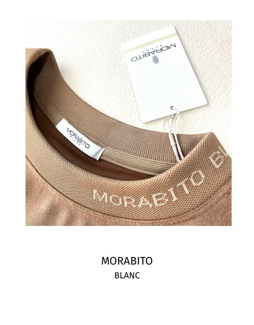 MORABITO モラビト《ブラン》サークルロゴ・エンボスデザインプルオーバー