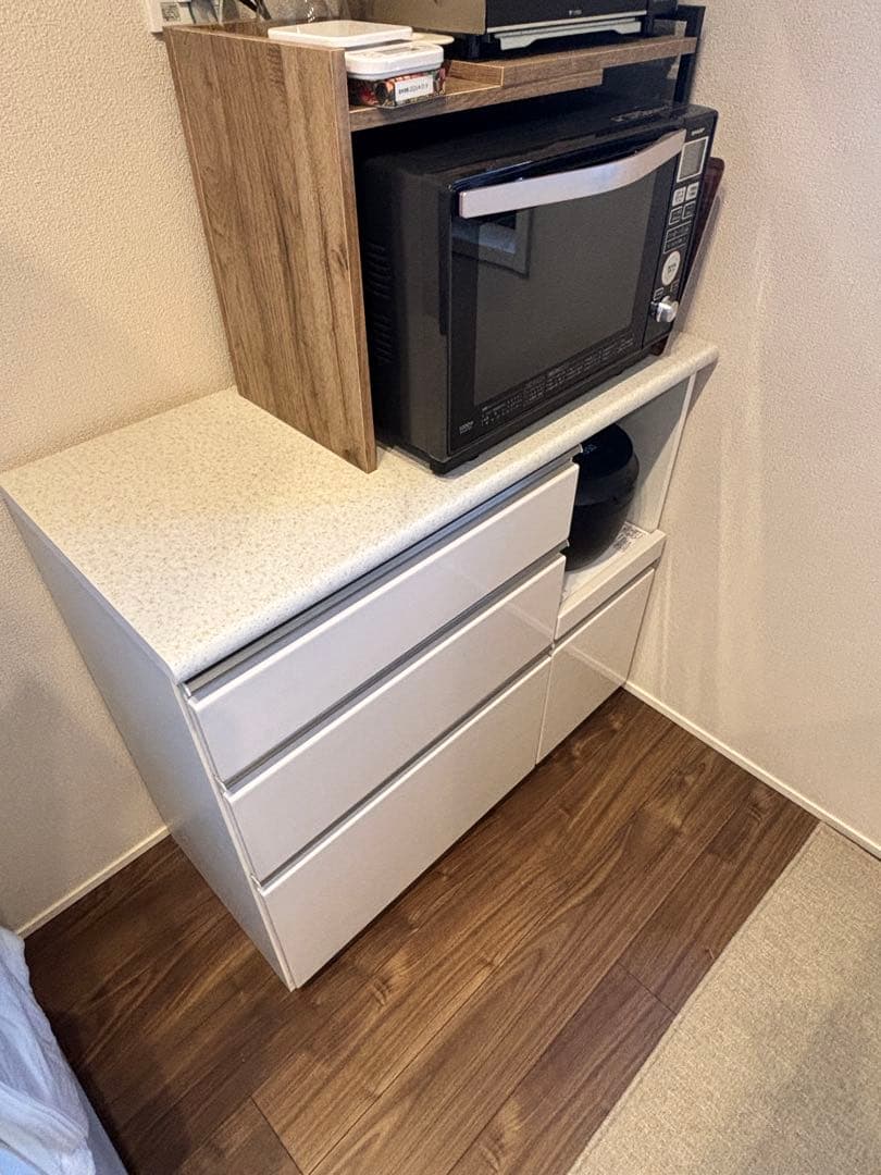 ホワイト キッチンカウンター（ニトリ　アルミナ2 100CT WH）