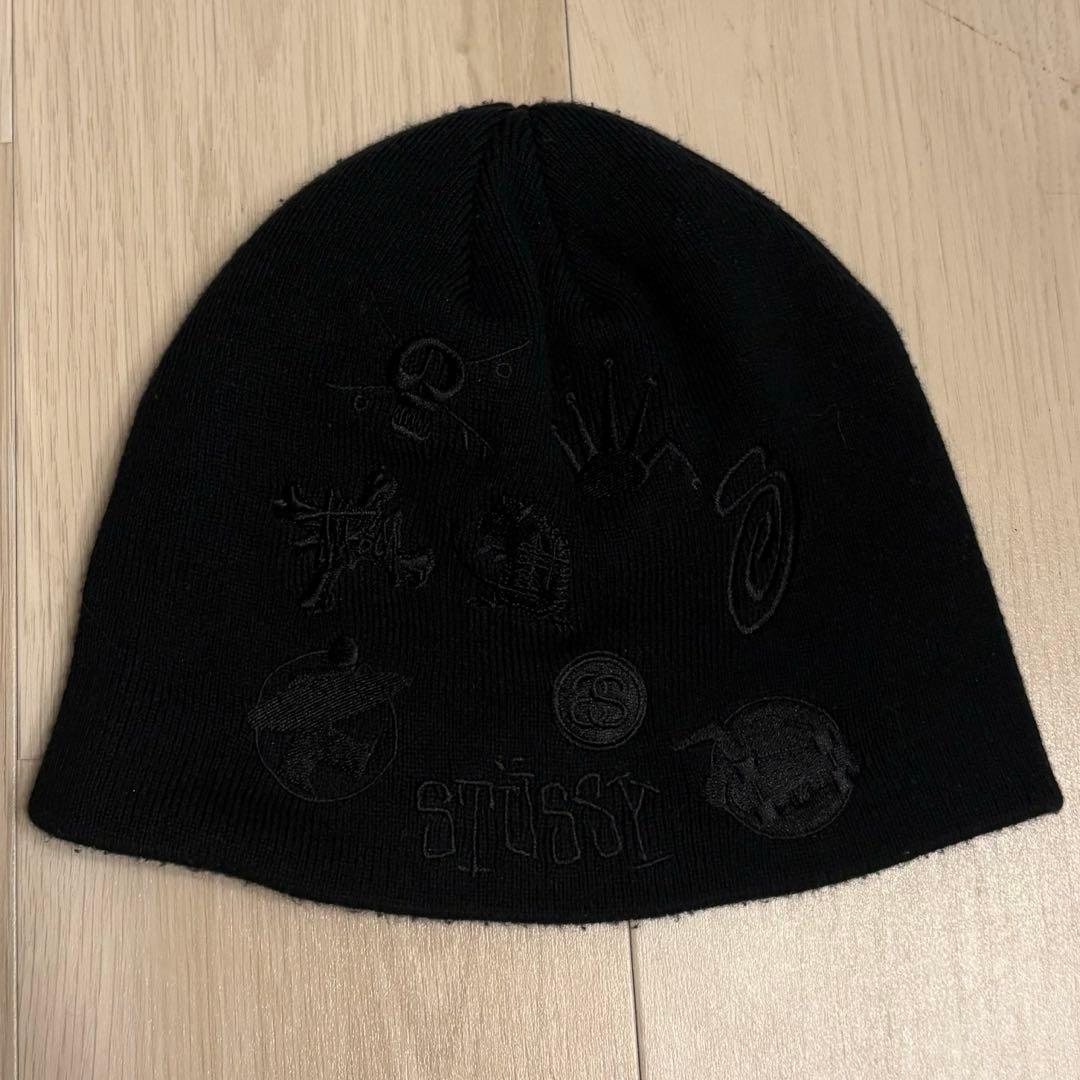 old stussy 90s 歴代ロゴ 総柄 ビーニー