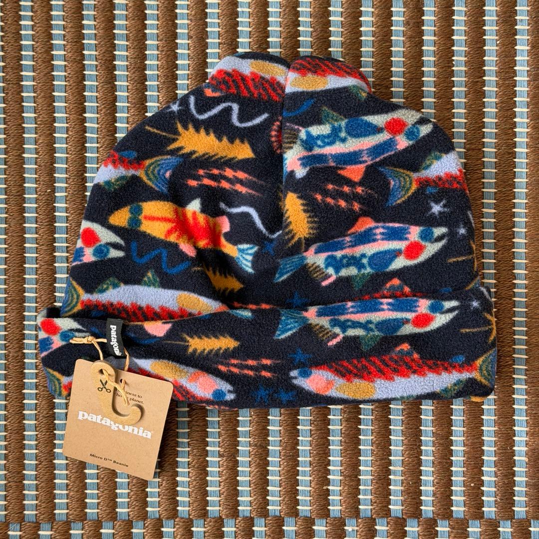 パタゴニア マイクロD ビーニー 【新品】SMサイズ Salmon Energy