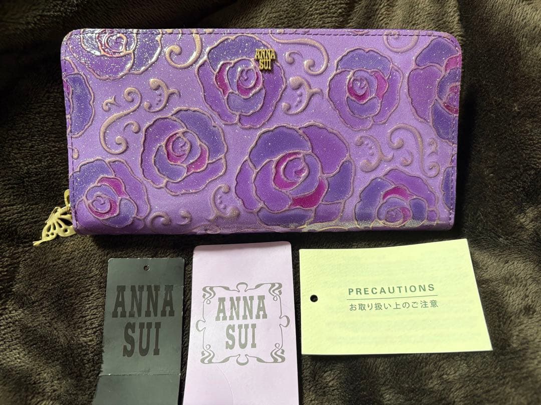 ANNA SUI パープル 長財布 バラ