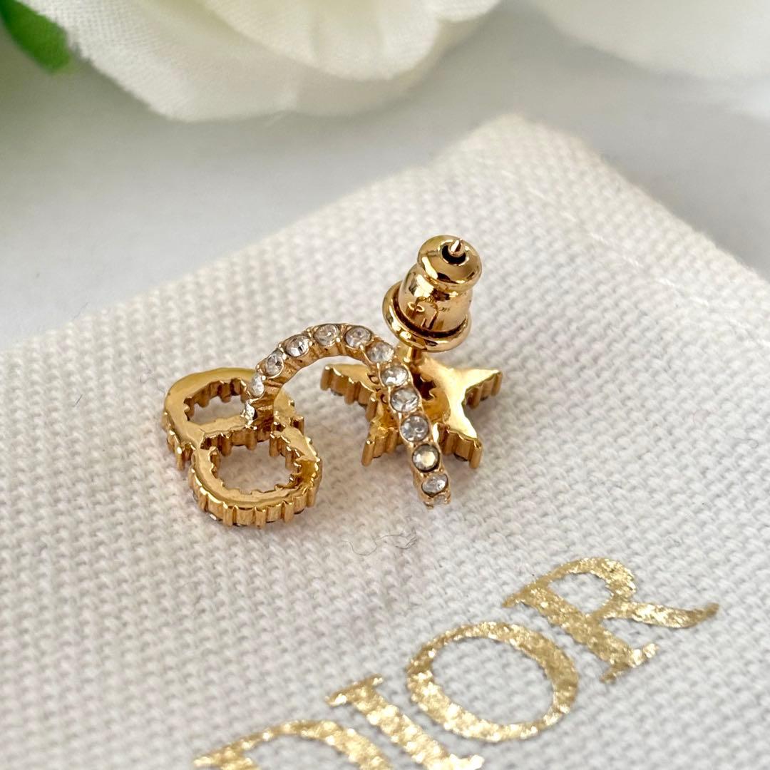 056【ディオール】CDロゴ　スター　カラーストーン　イヤリング　片方のみ