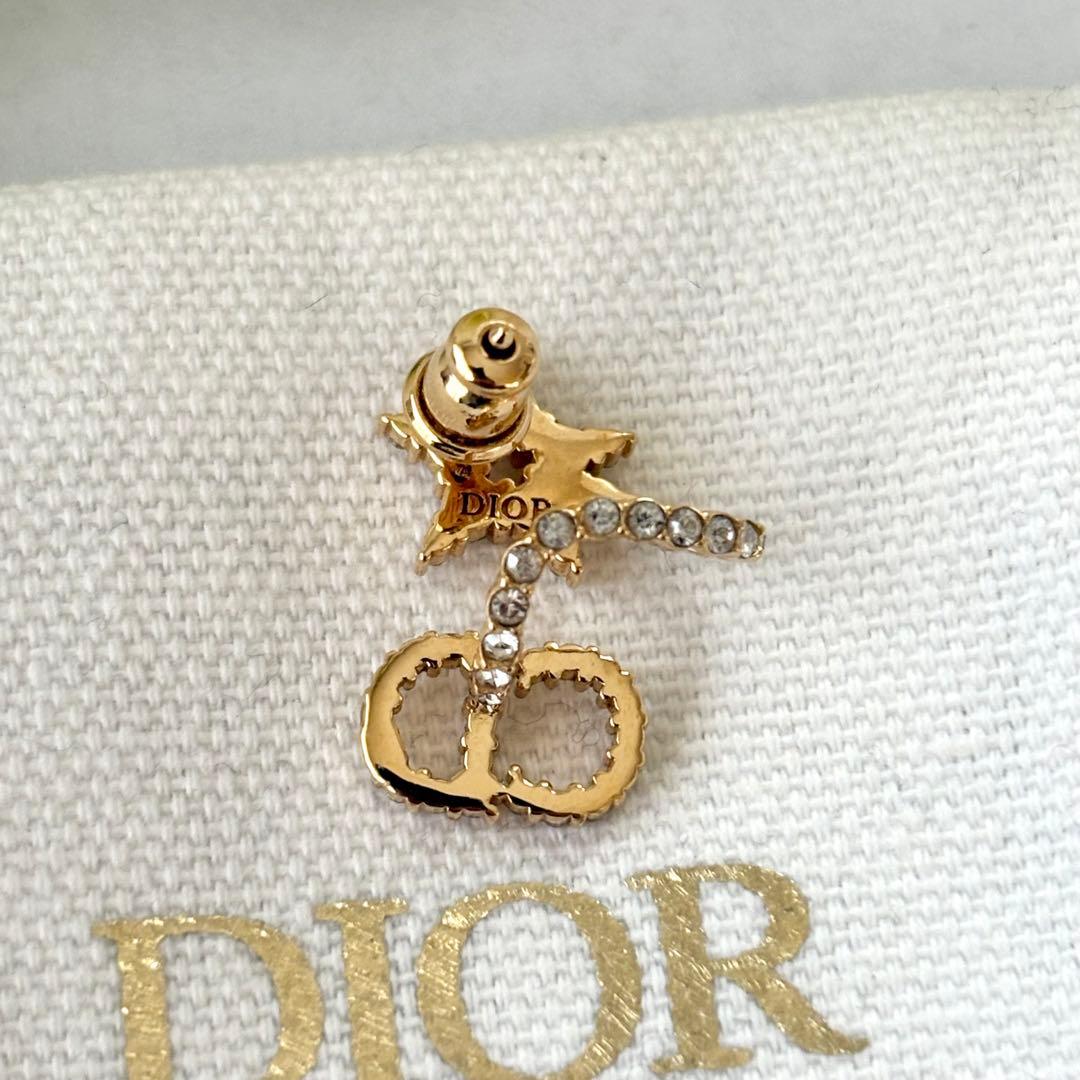 056【ディオール】CDロゴ　スター　カラーストーン　イヤリング　片方のみ