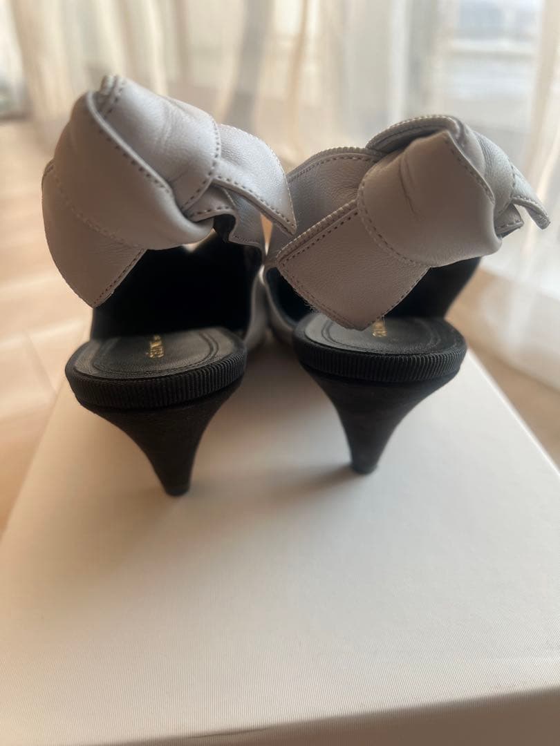 セリーヌ レザー ミュール　グレー　36サイズ