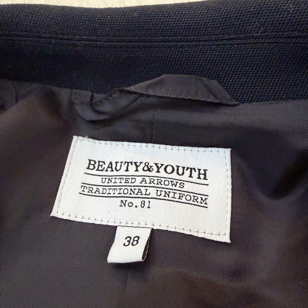 美品　BEAUTY&YOUTH ダブル 紺ブレ　金ボタン ジャケット 38