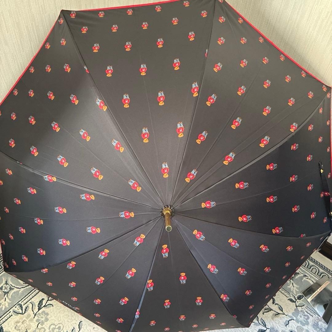 新品　ポロラルフローレン　長傘　雨傘　ポロベア総柄　ブラック