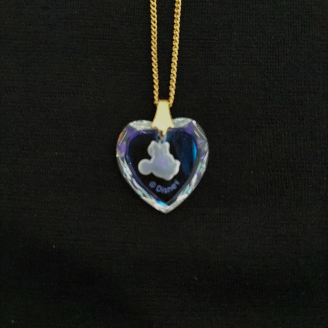 【希少・未使用品】ミッキー&ミニー ハート型クリスタル ネックレス・イヤリング