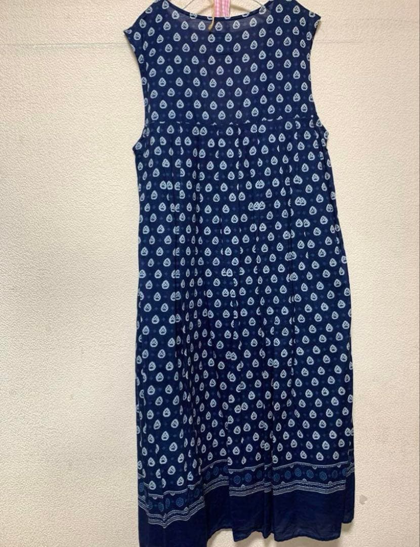 専用です　toujours トゥジュー　総柄ワンピース　インディゴ