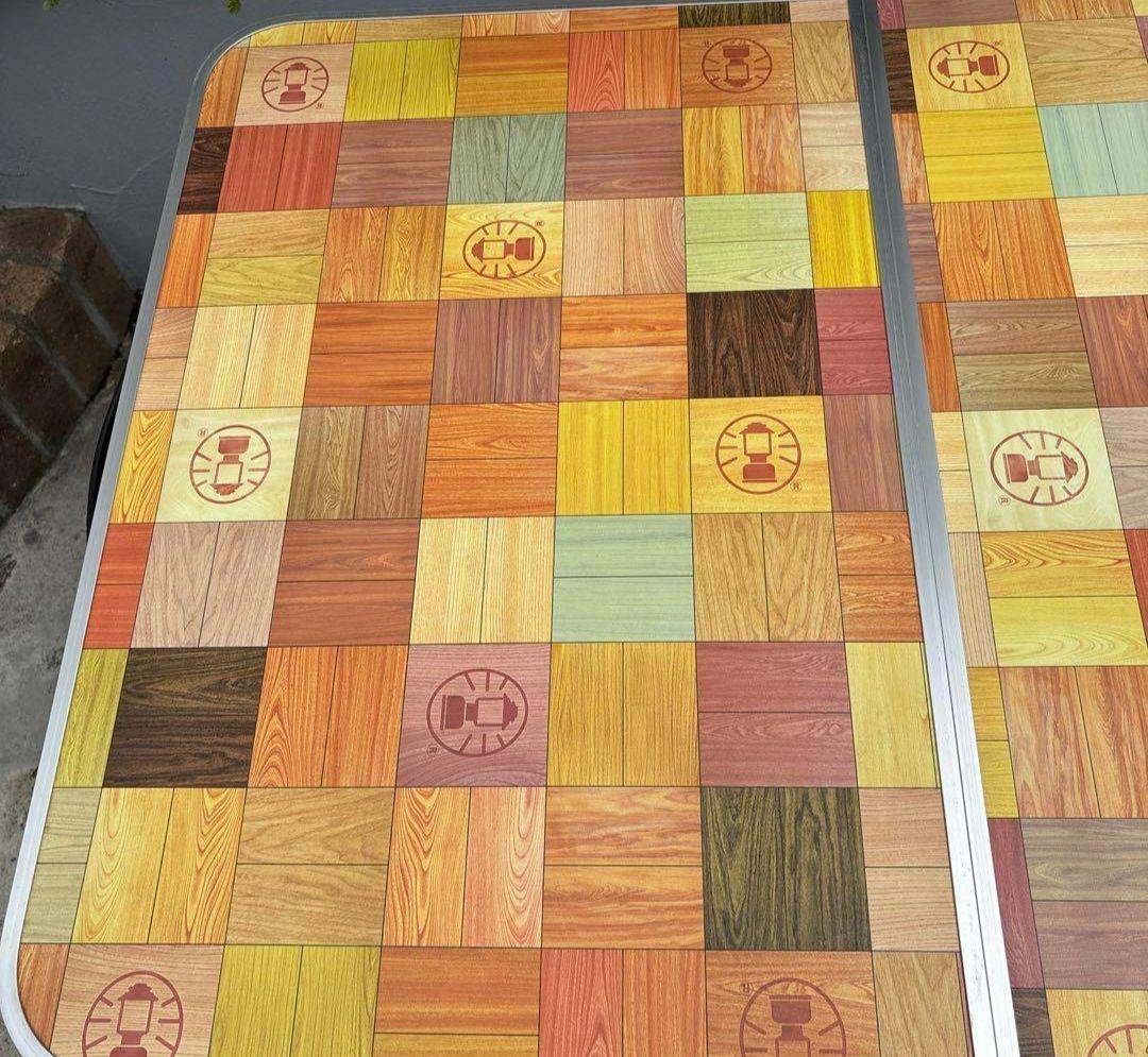 Coleman ナチュラルモザイクリビングテーブル 140cm 3つ折り収納