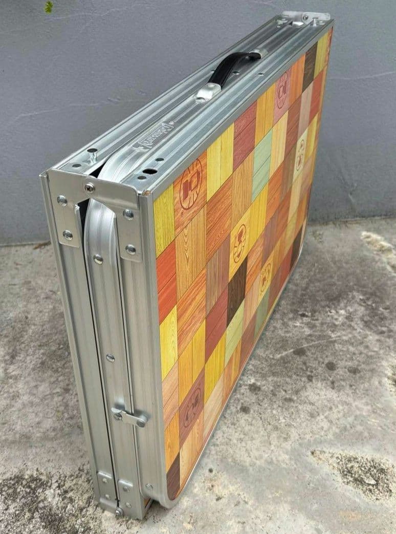 Coleman ナチュラルモザイクリビングテーブル 140cm 3つ折り収納