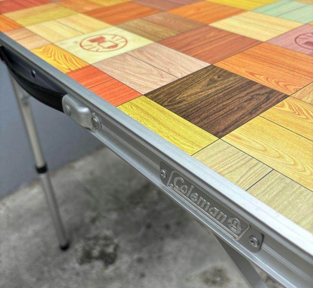 Coleman ナチュラルモザイクリビングテーブル 140cm 3つ折り収納