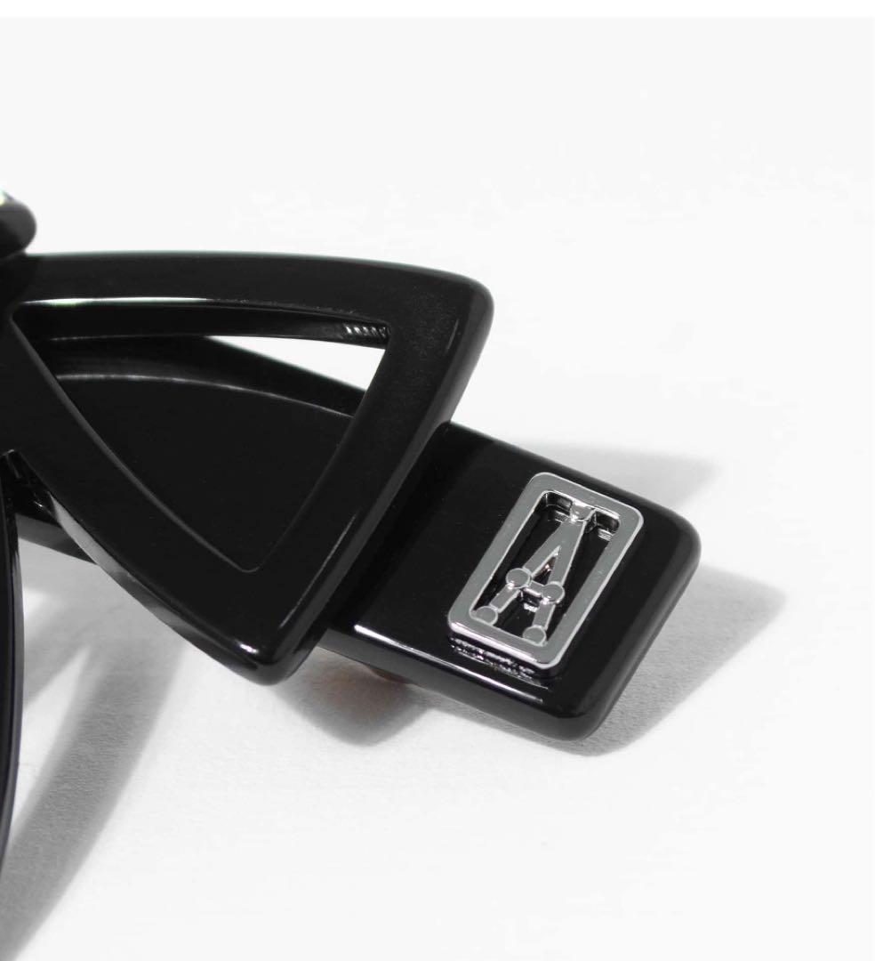 【美品】人気アレクサンドルドゥパリ　ブラックリボン　バレッタ　ブランド巾着袋付き