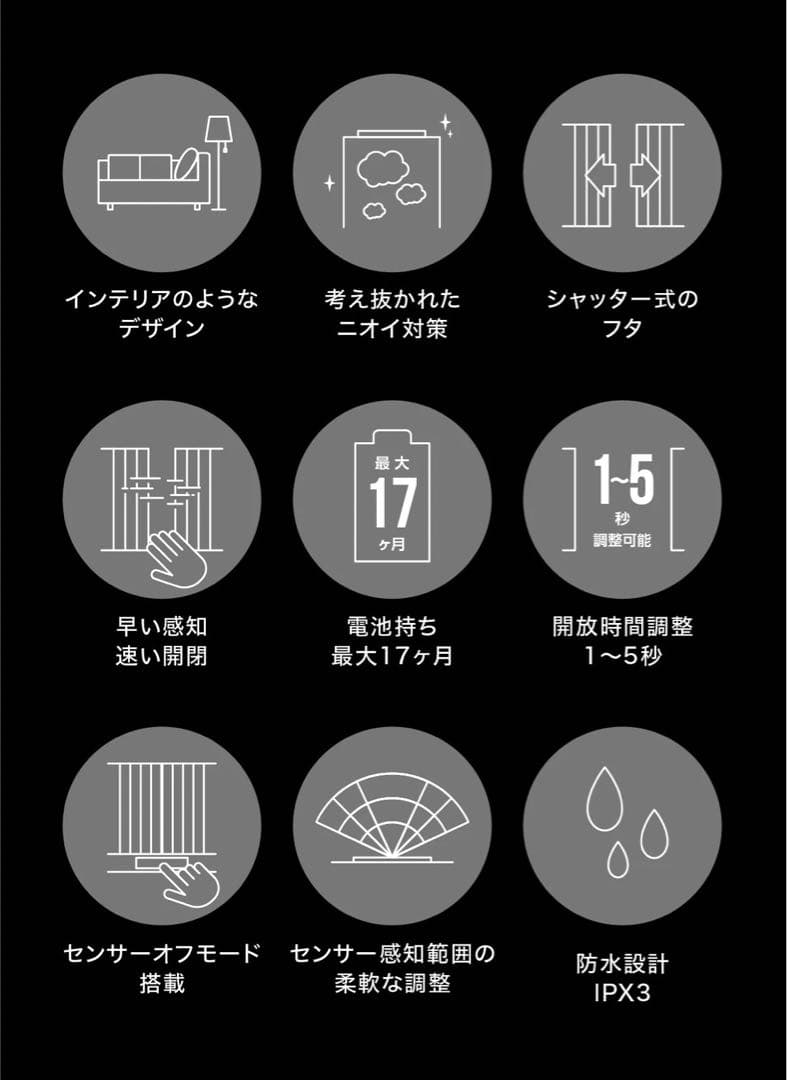 ZitA SQUARE センサー付きごみ箱