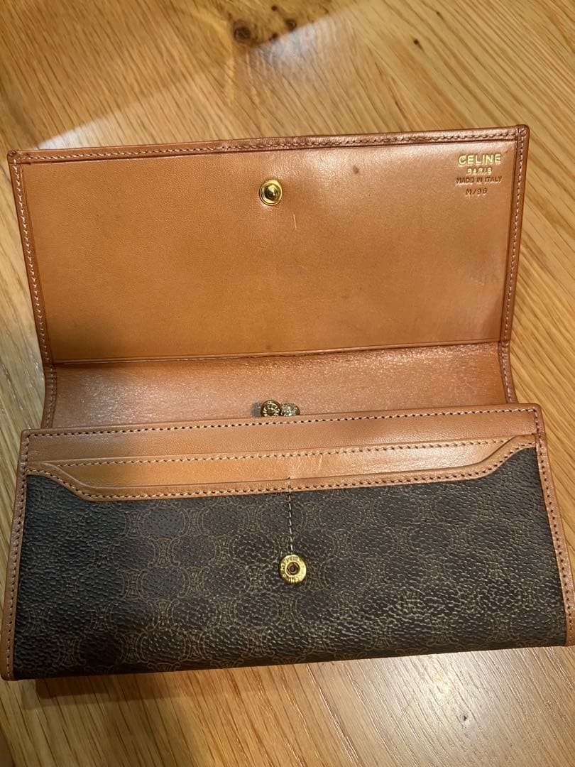 セリーヌ 長財布　マカダム柄　ヴィンテージ