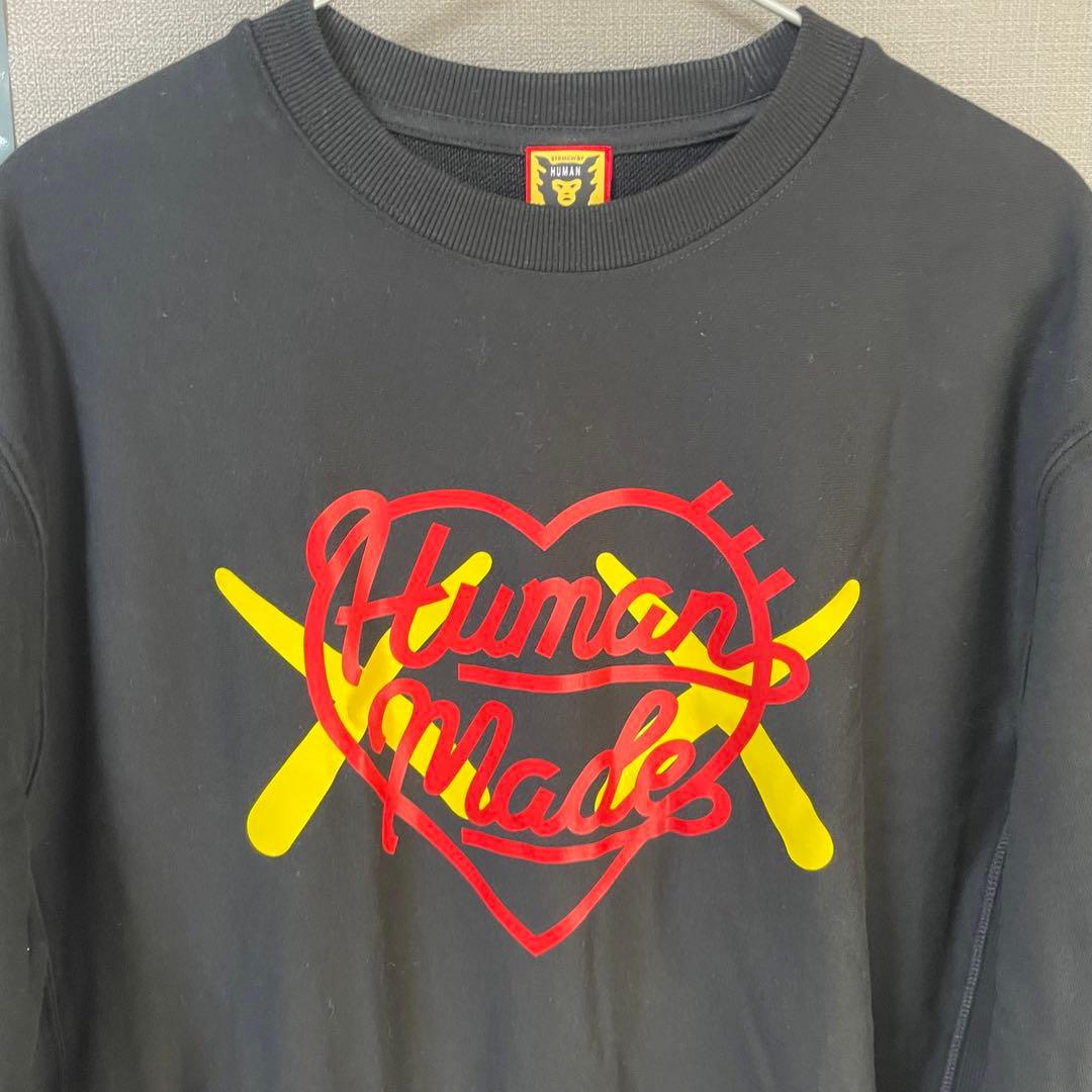 早い者勝ち　HUMAN MADE KAWS スウェット　トレーナー ブラック　L