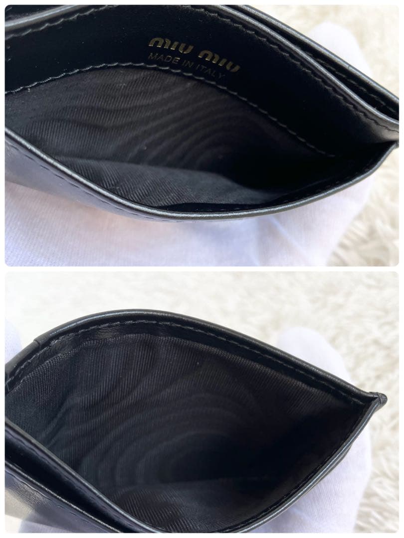 極美品✨FRID搭載✨現行✨ミュウミュウ　カードケース　名刺入れ　ブラック